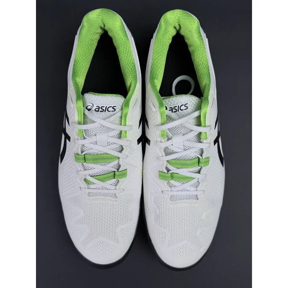 ASICS Gel-Resolution 8 Men’s 12.5 White Green Tennis Shoes 1041A113